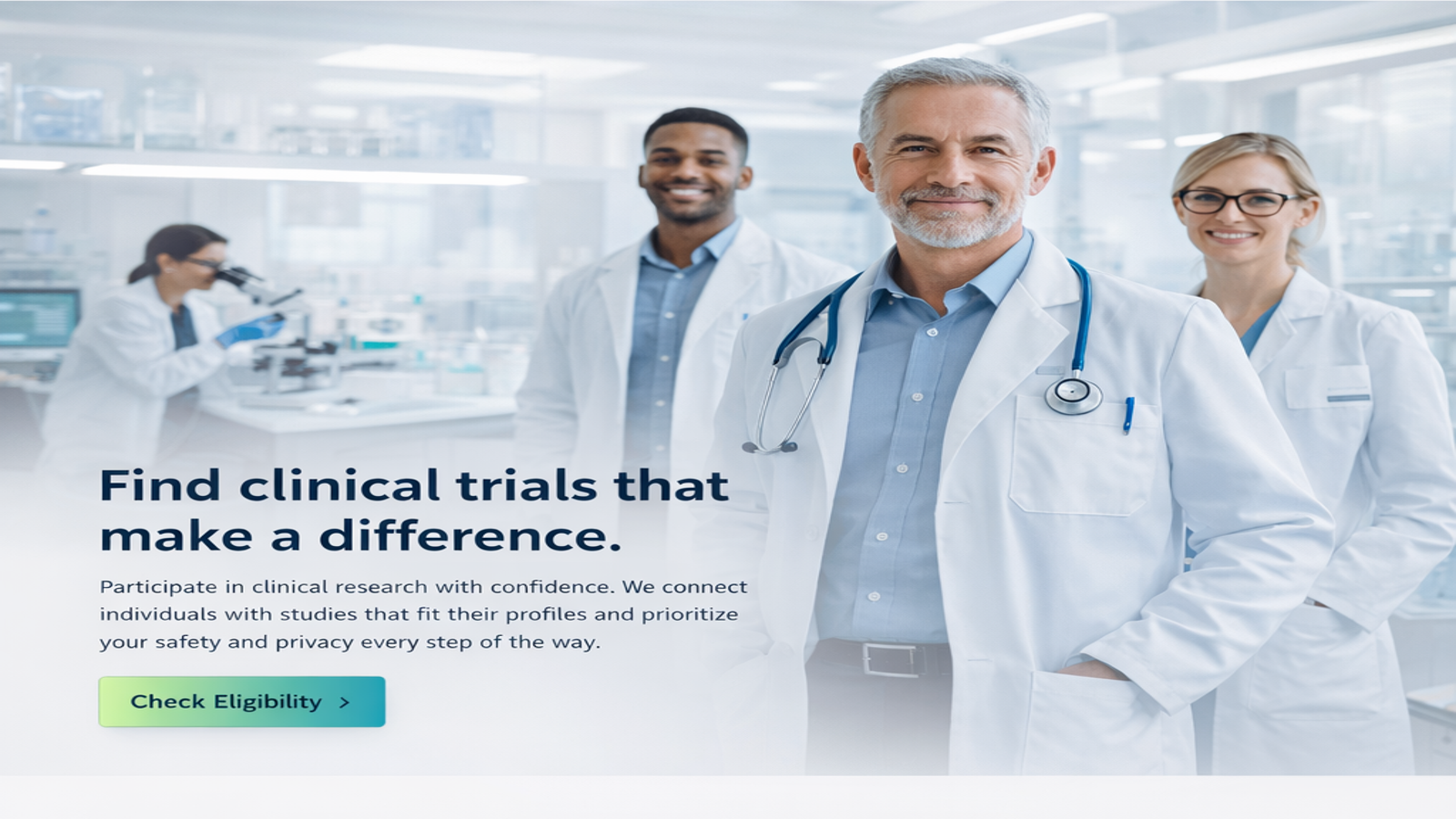 Doctors and clinical staff in a modern laboratory setting